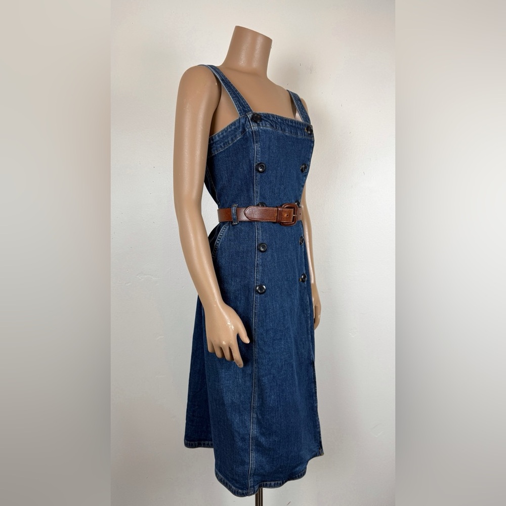 J. Crew Blue Denim Jumper Dress size 4 - Picture 5 of 8